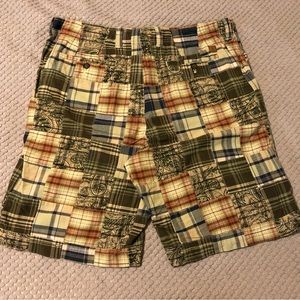 IZOD Jeans Patchwork Style Flannel/Paisley Multicolor Soft Cotton Casual Shorts
